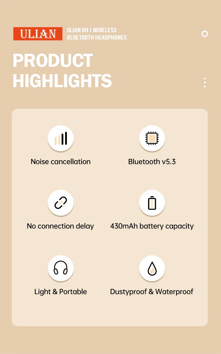 BH1 Type C Foldable Bluetooth Headphone