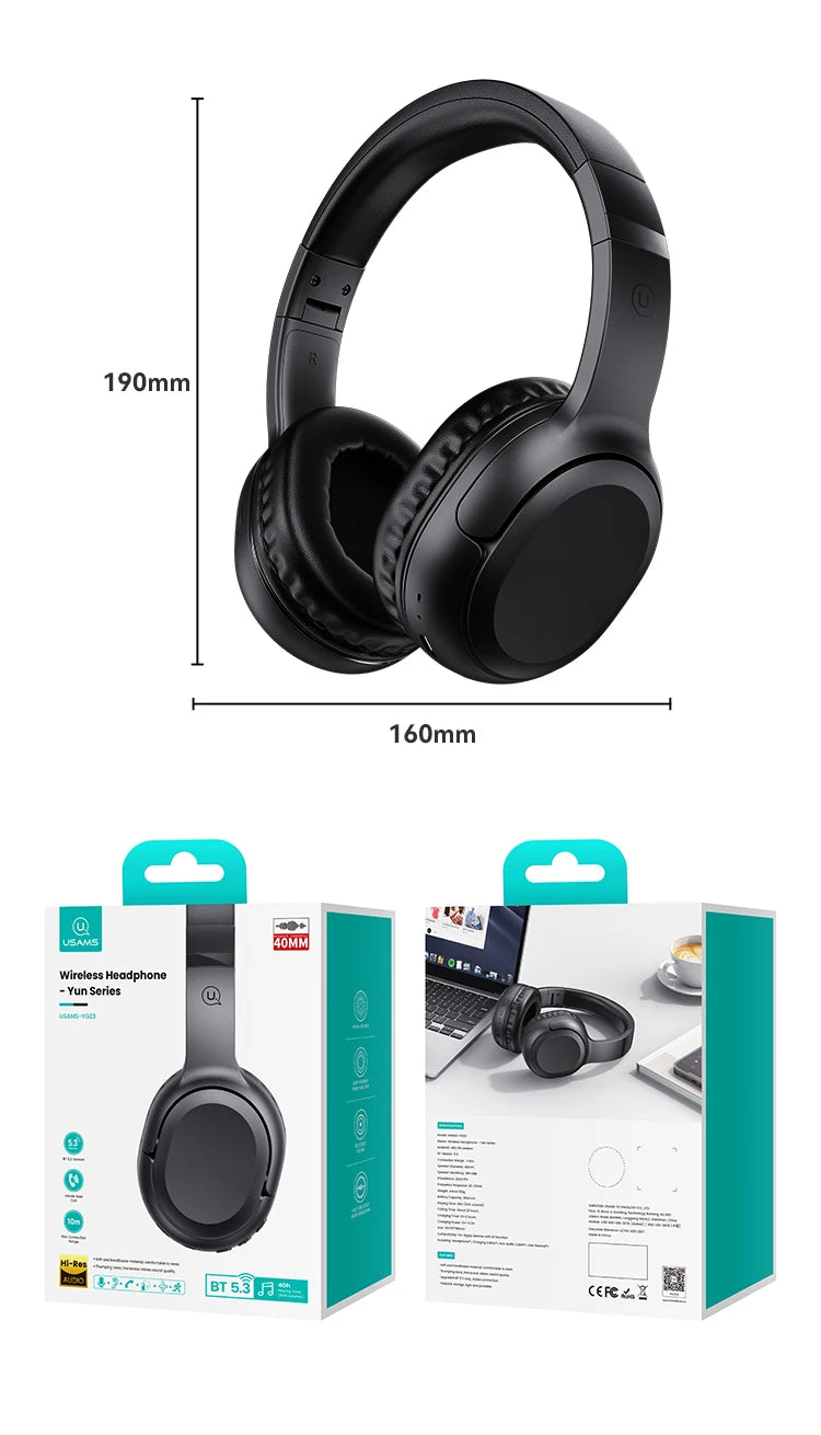 USAMS 40H BT Wireless Headphones
